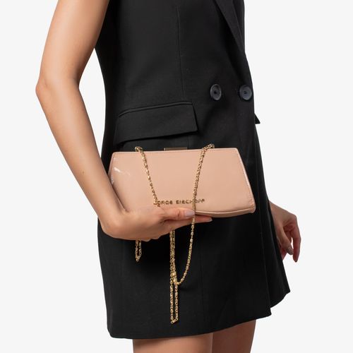 Bolsa Clutch Nude Couro