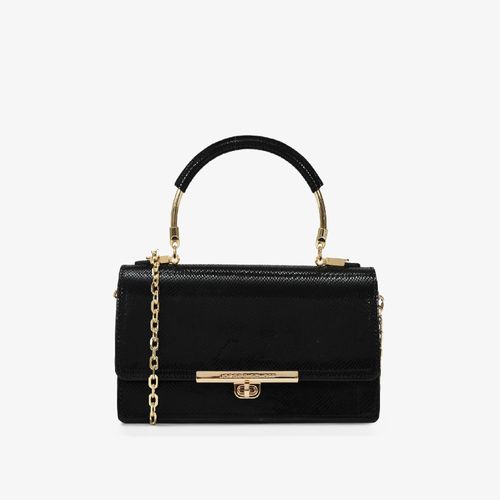 Bolsa Transversal Preto Couro