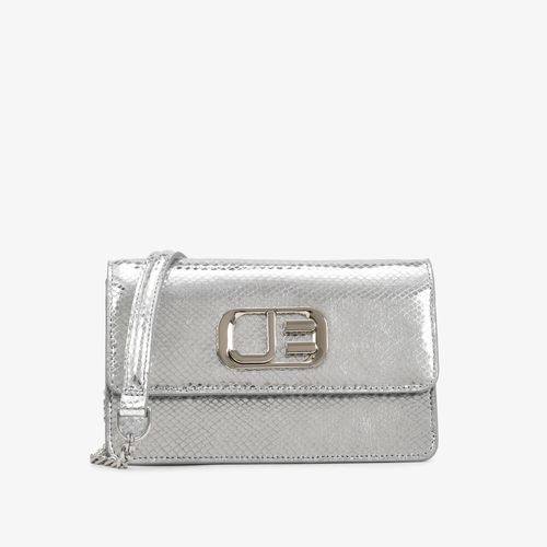 Bolsa Transversal Prata Couro