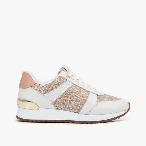 Tênis Jogger Branco Nude Couro