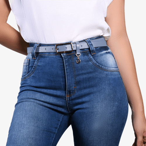 Acessório Feminino Cinto Quadril Couro Floter Fresh Azul Jeans