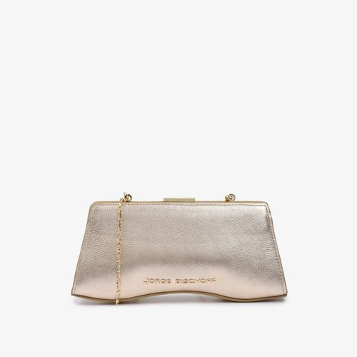 Bolsa Clutch Ouro Claro Couro