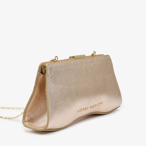 Bolsa Clutch Ouro Claro Couro