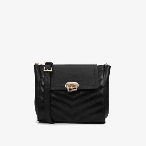 Bolsa Tranversal Matelassê Preto Couro