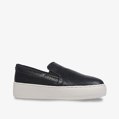 Tênis Slip On Preto Couro