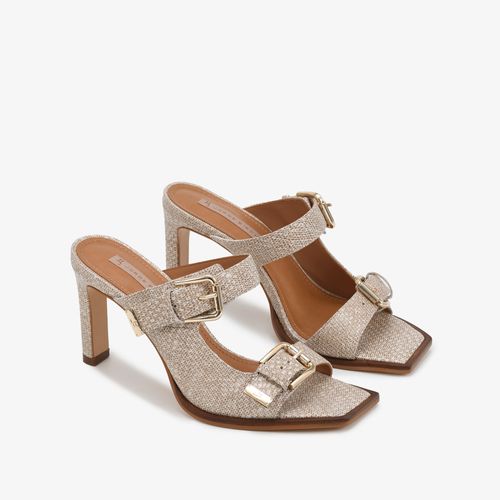 Tamanco Fivela Off White Couro