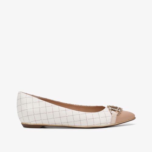 Sapatilha Off White Nude Monograma Jb Couro