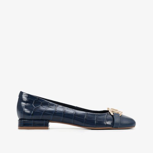 Scarpin Azul Marinho Couro Crocco