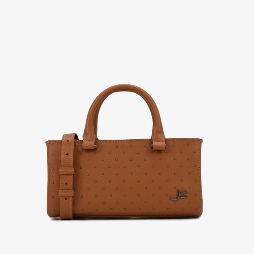 Bolsa Tote Tachas Marrom Caramelo Couro