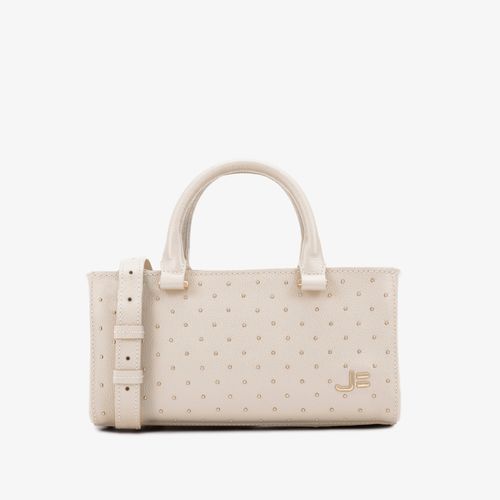 Bolsa Tote Tachas Off White Couro