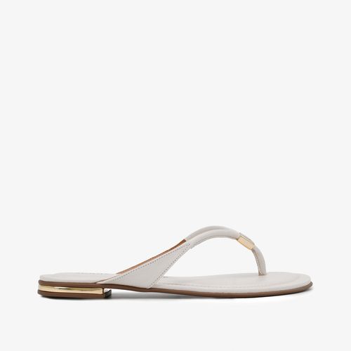 Chinelo Flat Jb Off White Couro