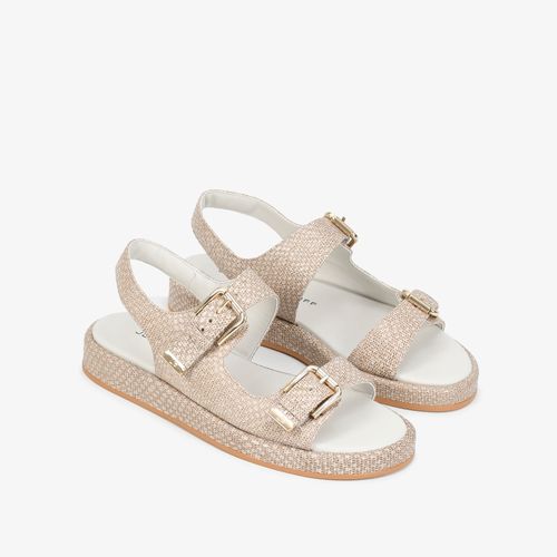 Sandália Slide Fivela Off White Couro