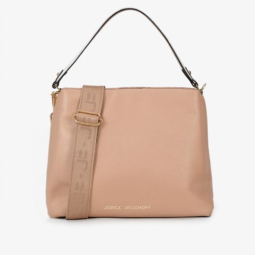 Bolsa Tote Nude Monograma Jb Couro