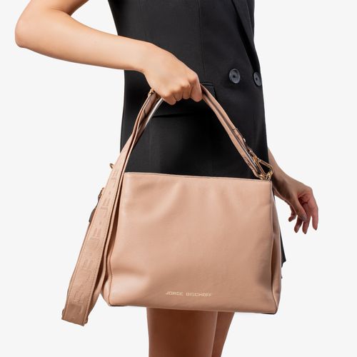 Bolsa Tote Nude Monograma Jb Couro