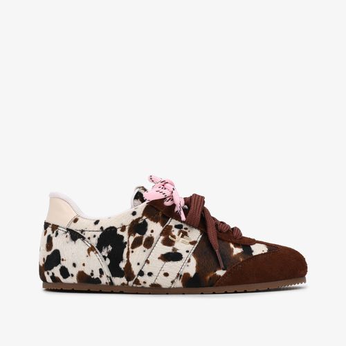 Tênis Animal Print Cow Marrom Couro