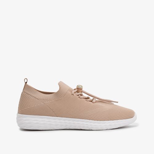 Tênis Tecido Knit Nude