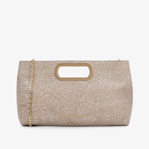 Bolsa Clutch Off White Couro