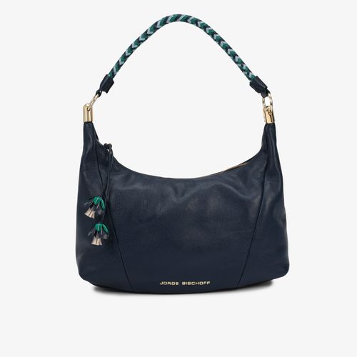 Bolsa Hobo Azul Marinho Couro