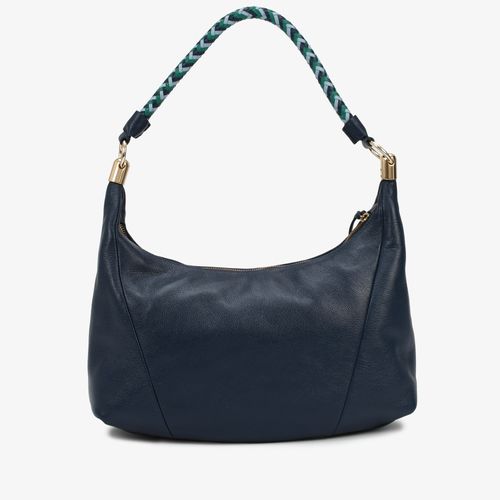 Bolsa Hobo Azul Marinho Couro