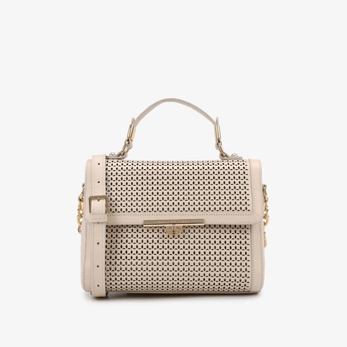 Bolsa Satchel Off White Couro
