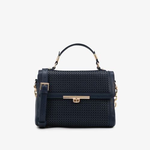 Bolsa Satchel Azul Marinho Couro