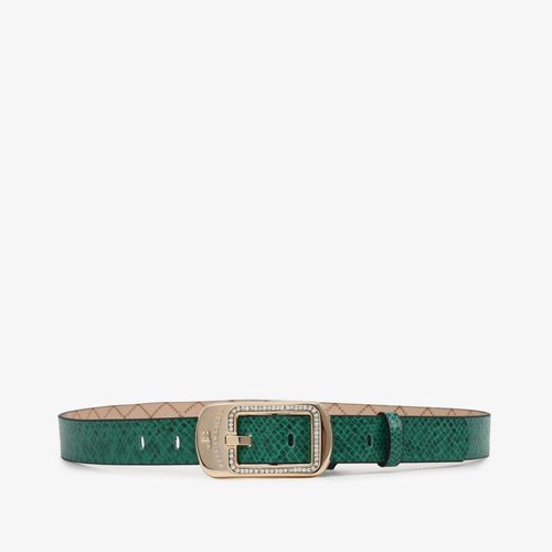 Cinto Verde Monograma Jb Couro