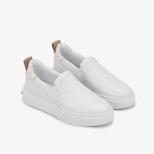 Tênis Branco Nude Monograma Jb Couro