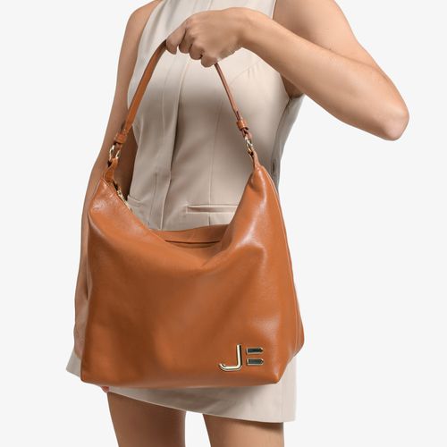 Bolsa Hobo Marrom Caramelo Jb Couro