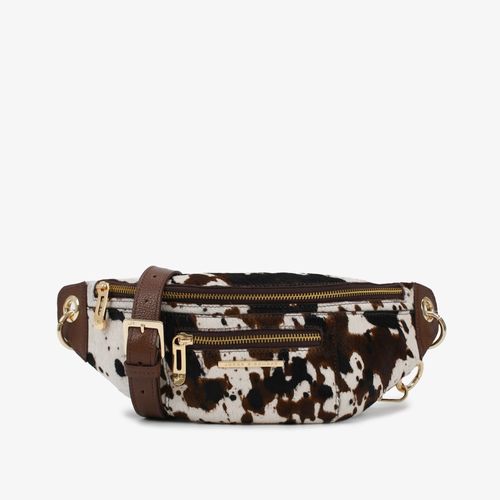 Belt Bag Animal Print Cow Couro