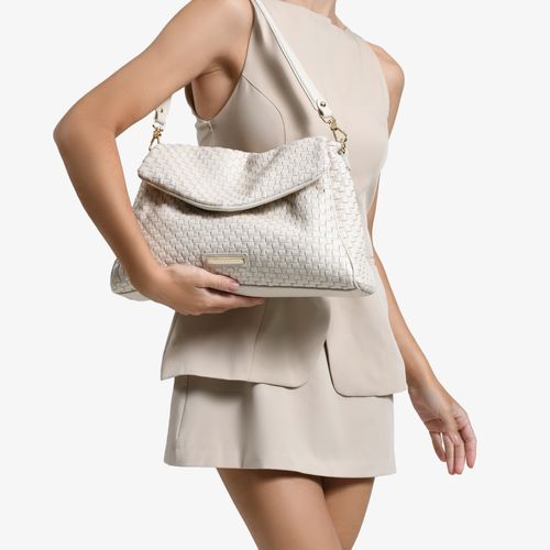 Bolsa De Ombro Off White Couro