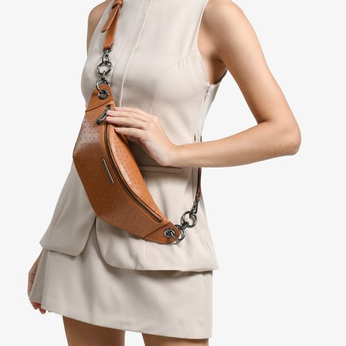 Bolsa Belt Bag Marrom Caramelo Couro