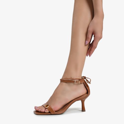 Sandália Marrom Caramelo Couro Caseinado