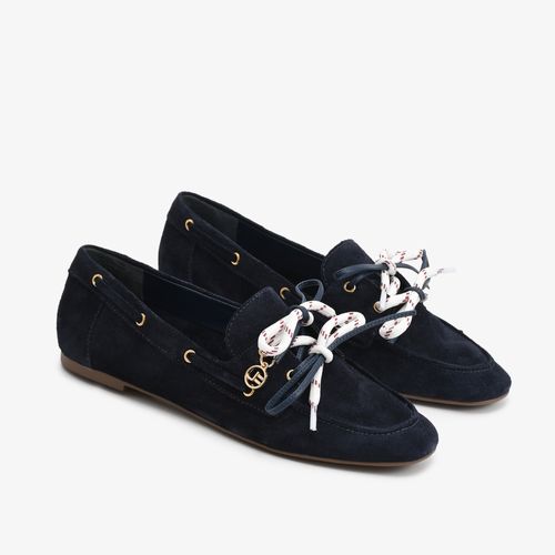 Mocassim  Azul Marinho Couro Camurça