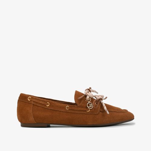 Mocassim Marrom Caramelo Couro Camurça