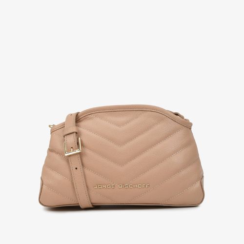 Bolsa Transversal Nude Matelassê Couro
