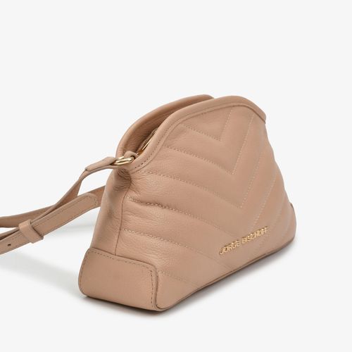 Bolsa Transversal Nude Matelassê Couro