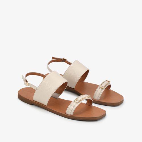 Sandália Flat Amarelo Butter Couro