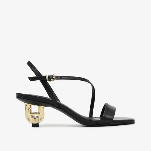 Sandália Preto Salto Exclusivo Jb Heel Couro