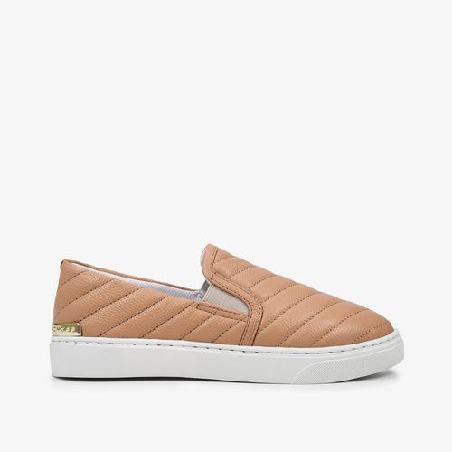 Tênis Slip On Nude Couro