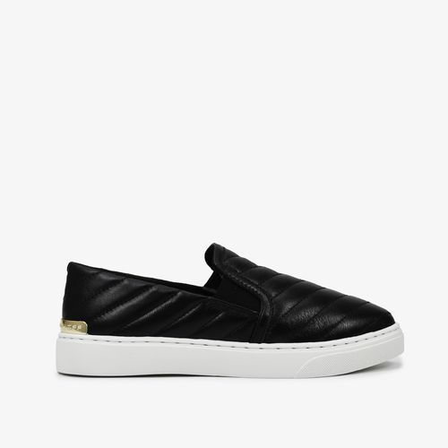 Tênis Slip On Preto Couro