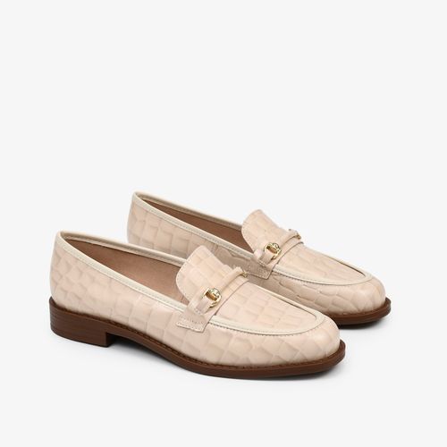 Loafer Off White Bridão Couro Croco