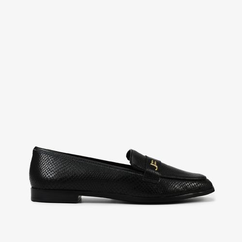 Loafer Preto Couro Snake
