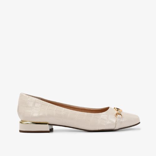 Sapatilha Bridão Off White Couro Croco
