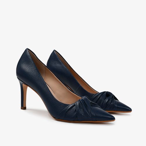 Scarpin Azul Marinho Mandala Jb Couro