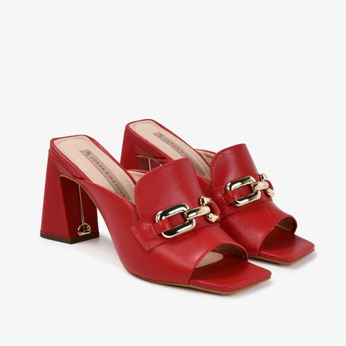 Tamanco Salto Bloco Vermelhocouro