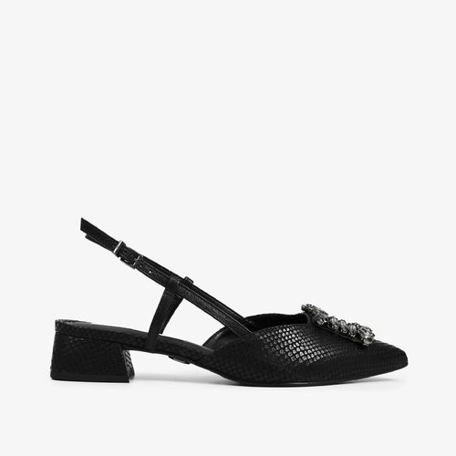 Slingbanck Preto Pedrarias Couro Snake