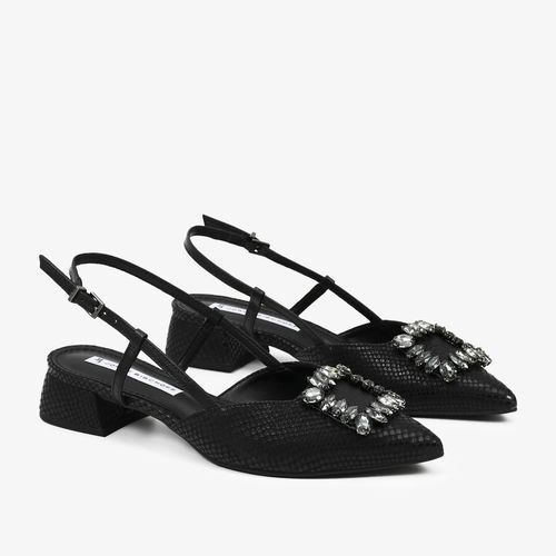 Slingbanck Preto Pedrarias Couro Snake