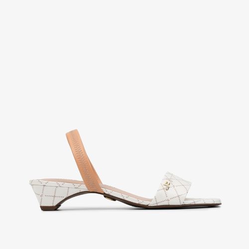 Sandália Off White Nude Monograma Jb Couro