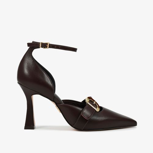 Scarpin Salto Alto Marrom Florença Couro