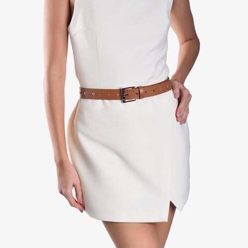 Cinto Feminino Marrom Caramelo Grafite Couro